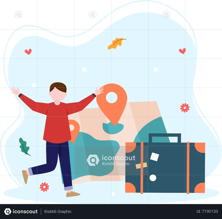 Finding travel location  Illustration