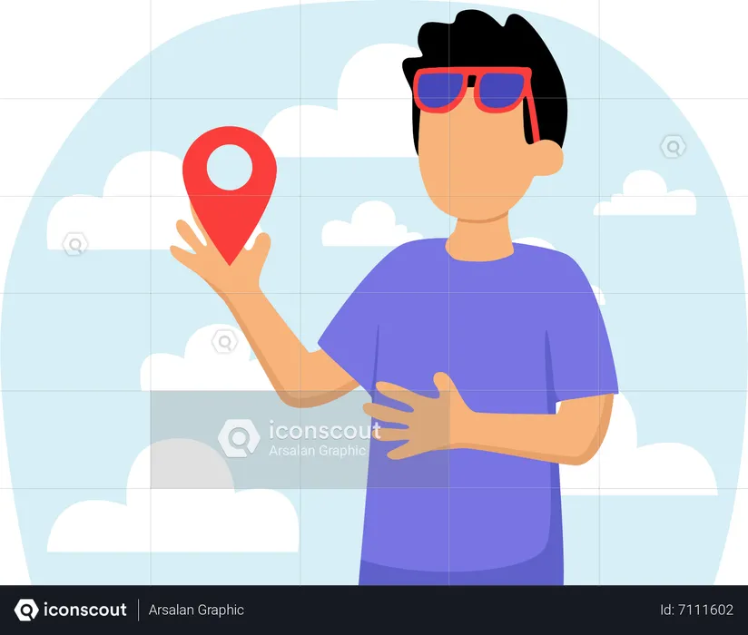 Finding travel location  Illustration