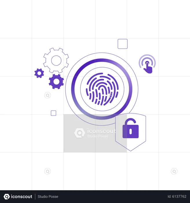 Fingerprint lock  Illustration