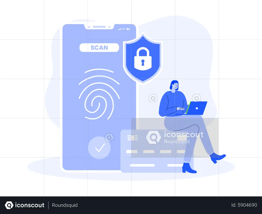 Fingerprint security for payment  Illustration