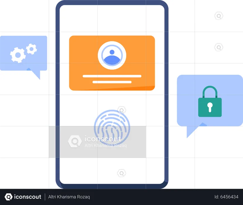 Fingerprint security on smartphone  Illustration