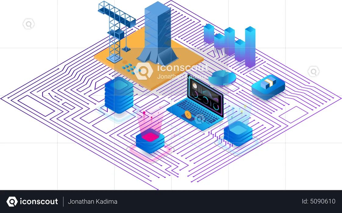 Infrastructure bancaire Fintech  Illustration