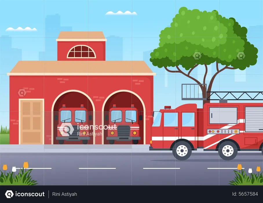 Fire building  Illustration