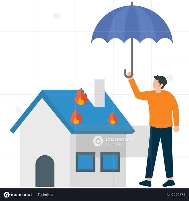 Fire house Insurance  Illustration