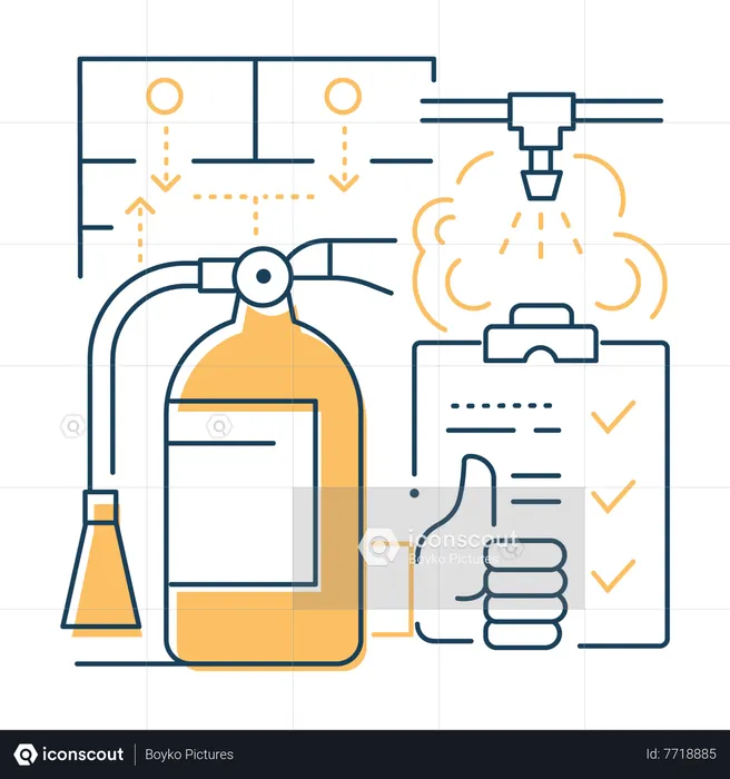 Fire safety equiments  Illustration