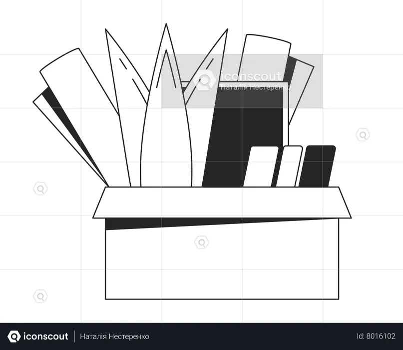 Fired box  Illustration