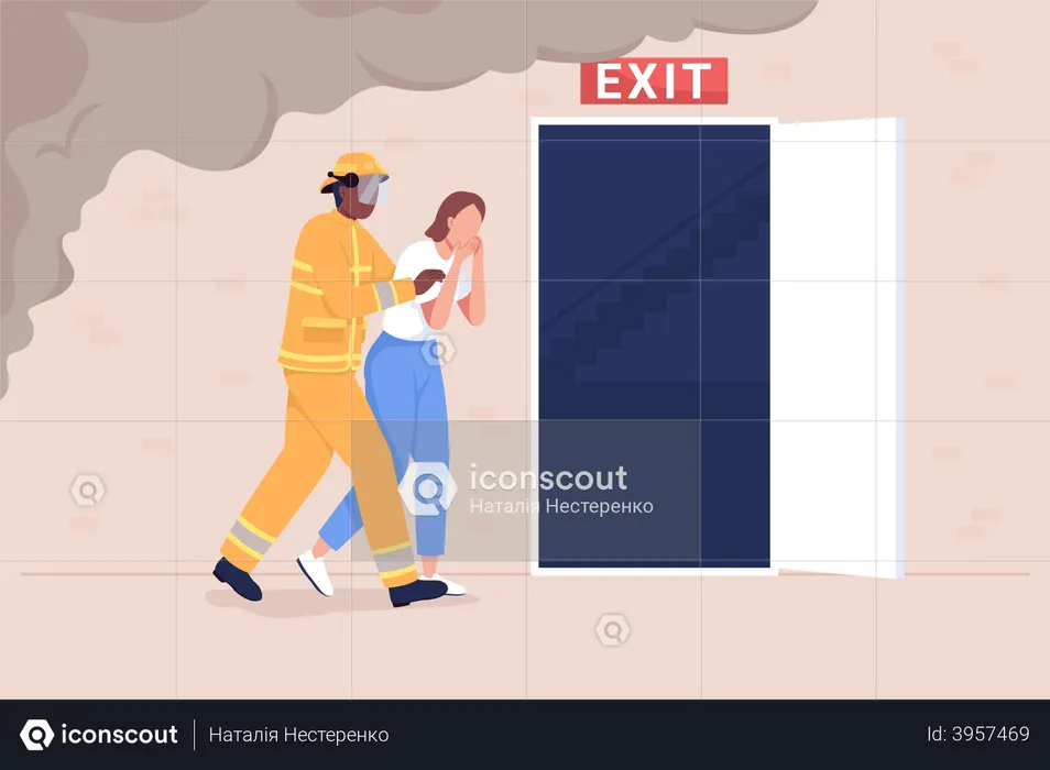 Firefighting operation  Illustration