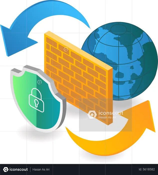 Firewall de segurança da Internet  Ilustração