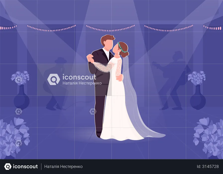 First bride and groom dance  Illustration