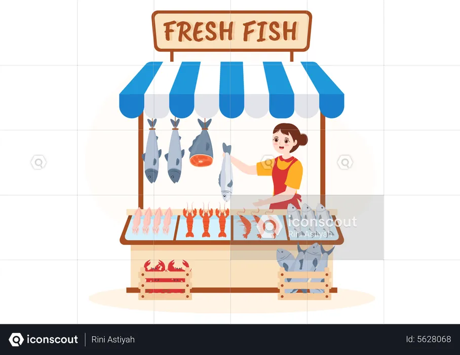Fischladen  Illustration