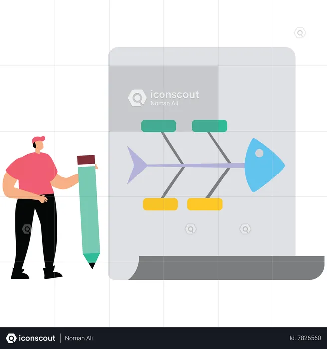 Best Fishbone diagram Illustration download in PNG & Vector format