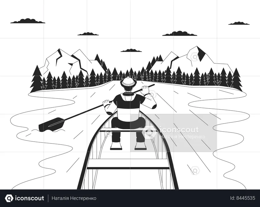 Fisherman fishing boat  Illustration