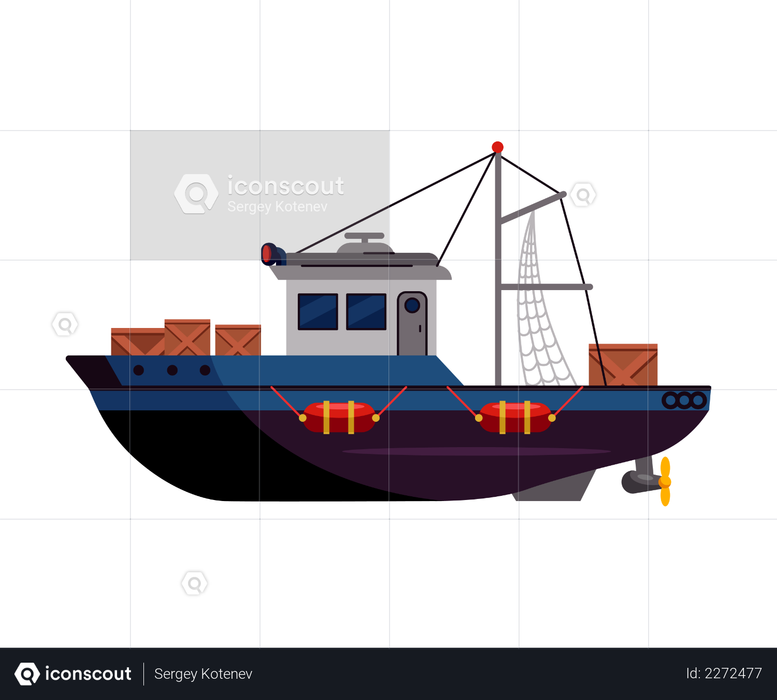 Download Best Premium Fishing Boat Illustration Download In Png Vector Format