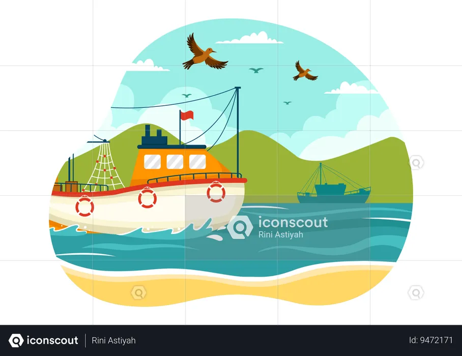 Fishing Boat  Illustration