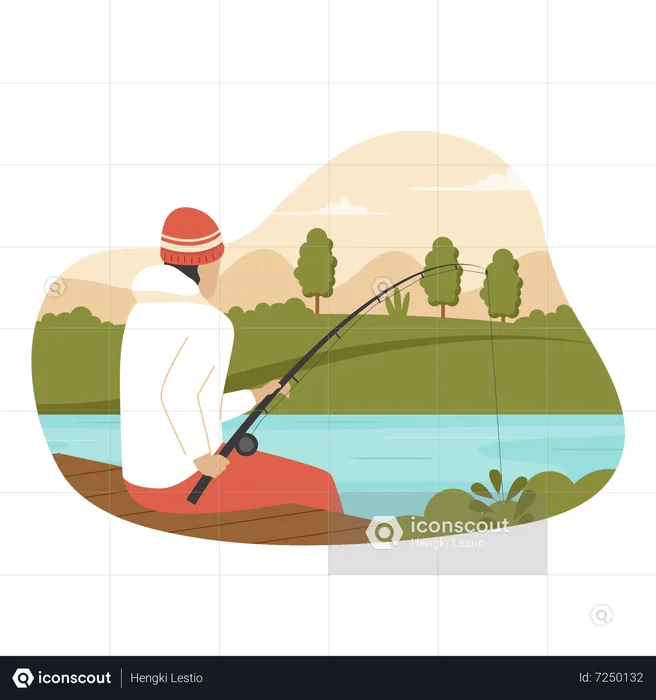 Fishing concept illustration  Illustration