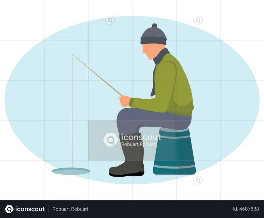 Fishing in Summer  Illustration