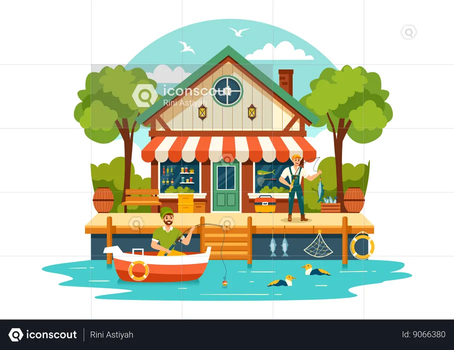 Fishing Store  Illustration