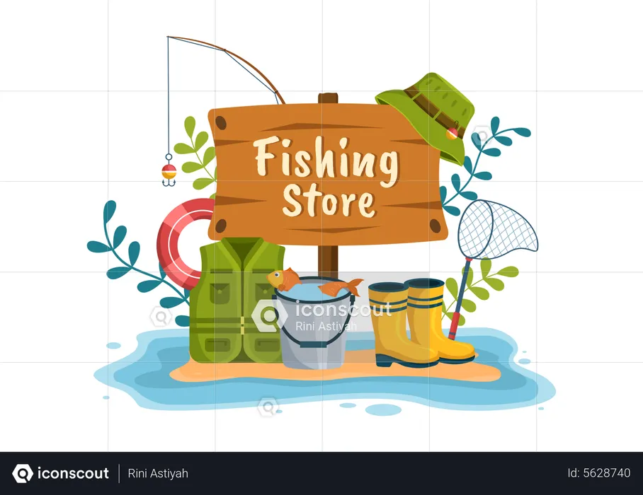 Fishing store  Illustration