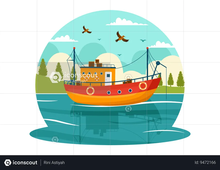 Fishing Vessel  Illustration