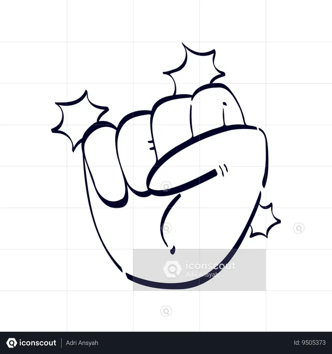 Fist Hand Gesture  Illustration