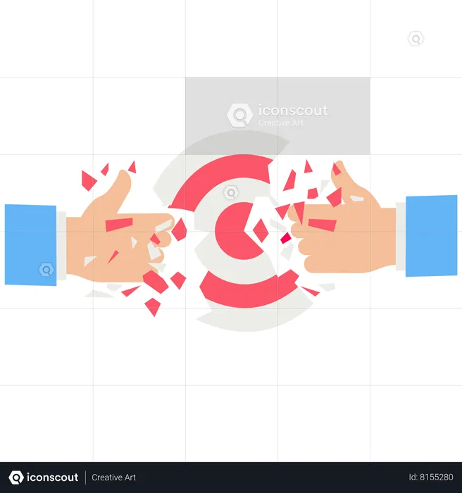 Fist smashes the bullseye and completes the goal  Illustration