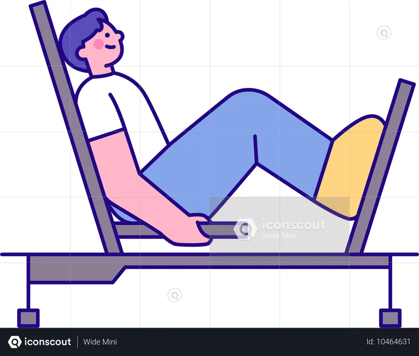 Fit man doing exercise with machine  Illustration