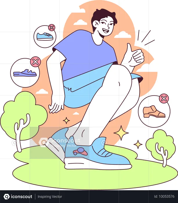 Fit man with jogging shoes  Illustration