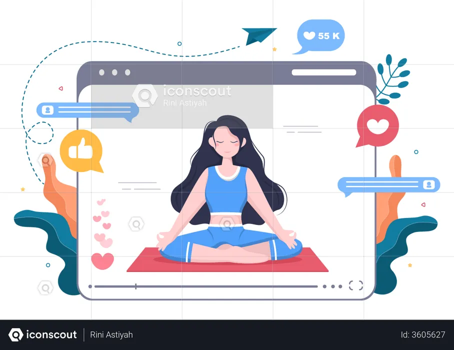 Fitness Blogger doing yoga  Illustration
