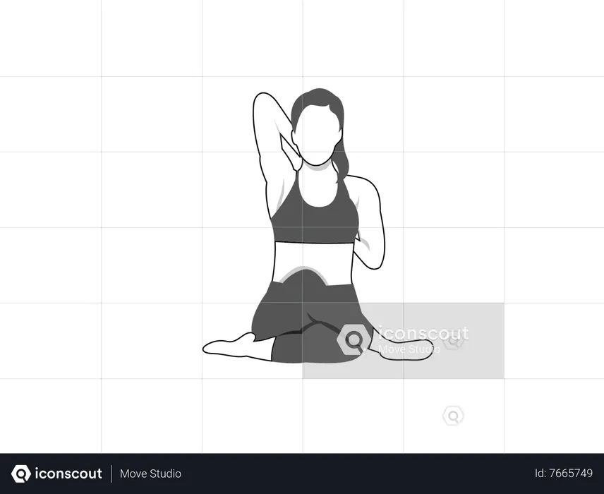 Femme de remise en forme faisant Gomukhasana  Illustration