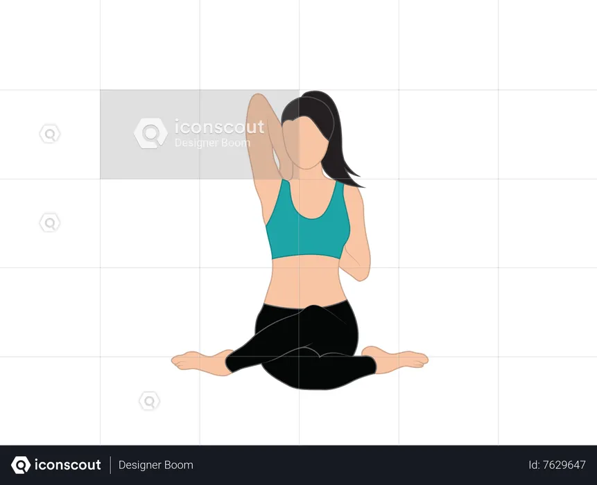 Femme de remise en forme faisant Gomukhasana  Illustration