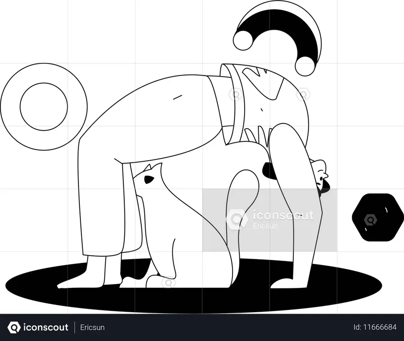 Fitness-Freak-Mädchen macht Yoga reibungslos  Illustration