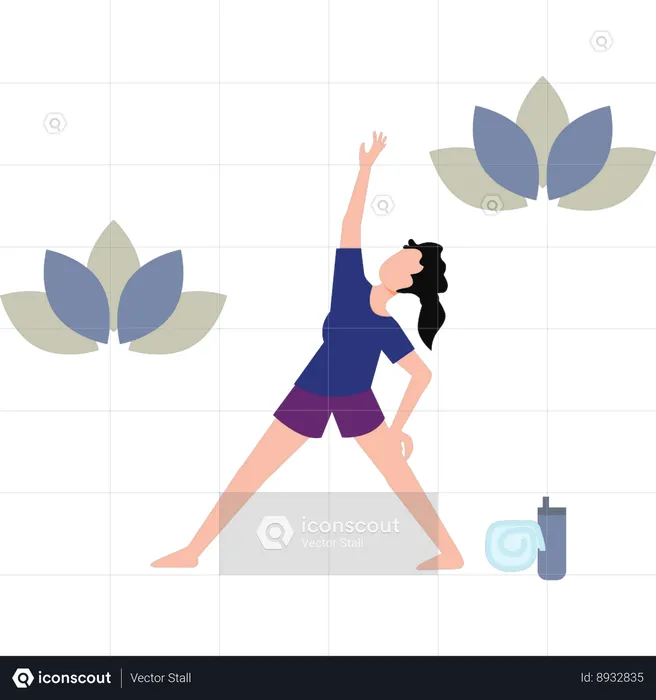 Fitness Girl Doing Morning Workout  Illustration