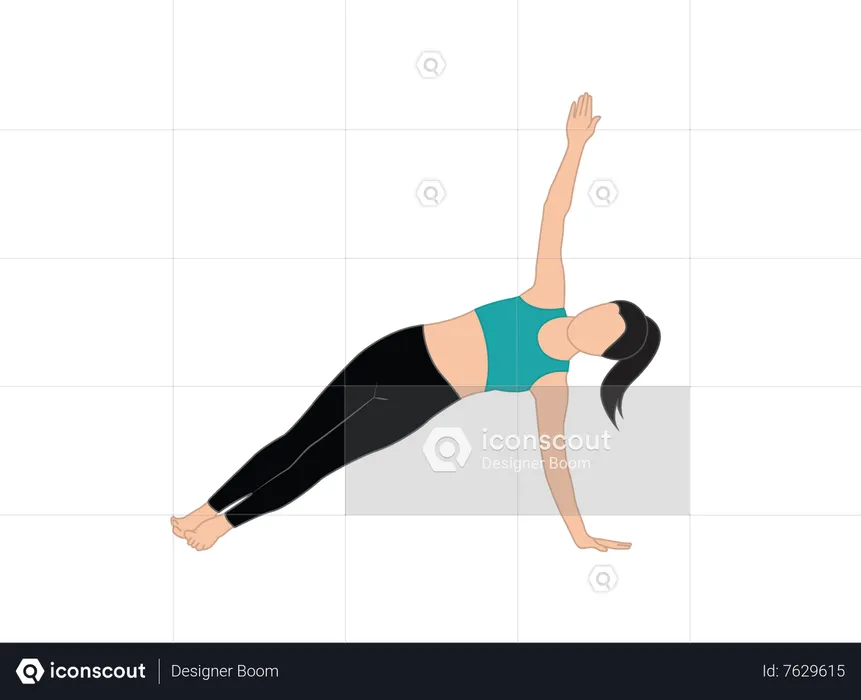 Fitness girl doing side plank  Illustration