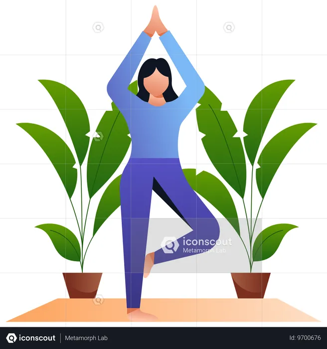 Fitness girl doing yoga  Illustration