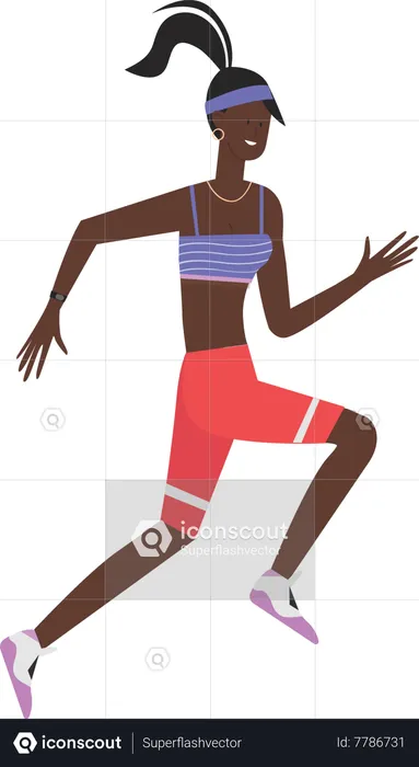 Fitness girl running  Illustration
