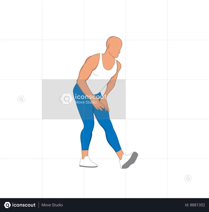 Homem de fitness fazendo alongamento de perna  Ilustração