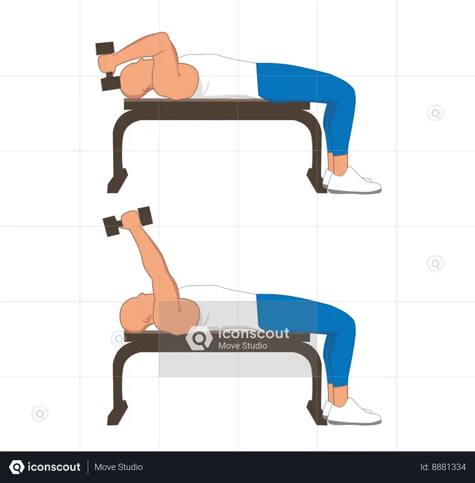 Homme de remise en forme faisant une extension de la poitrine  Illustration