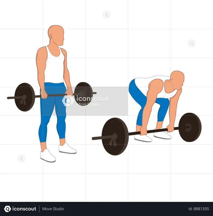 Homme de remise en forme faisant des haltères d'extension arrière  Illustration