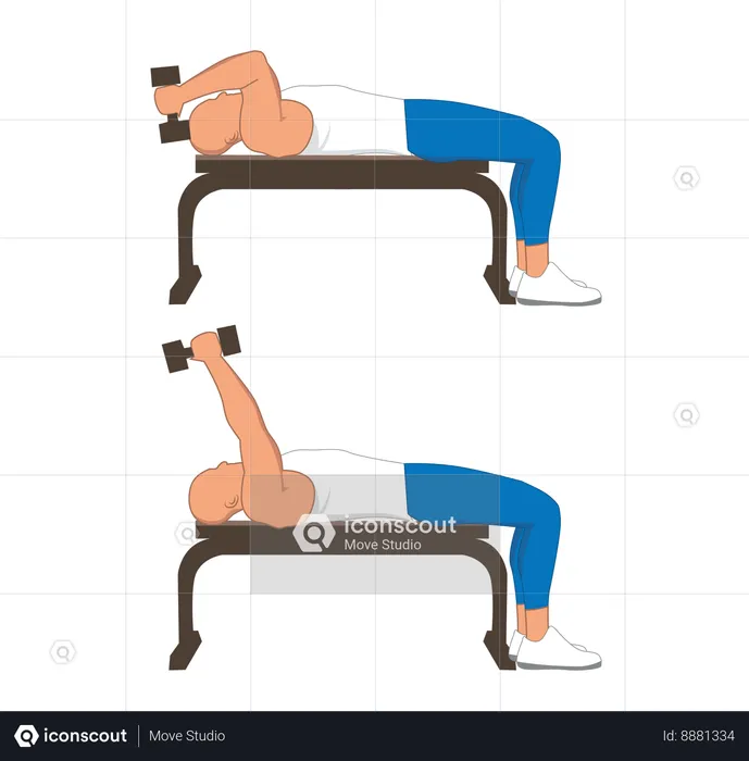 Fitness man doing chest extension  Illustration