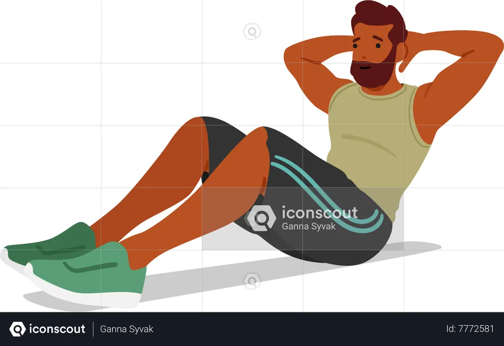 Best Fitness Man doing exercise that targets the abdominal muscles