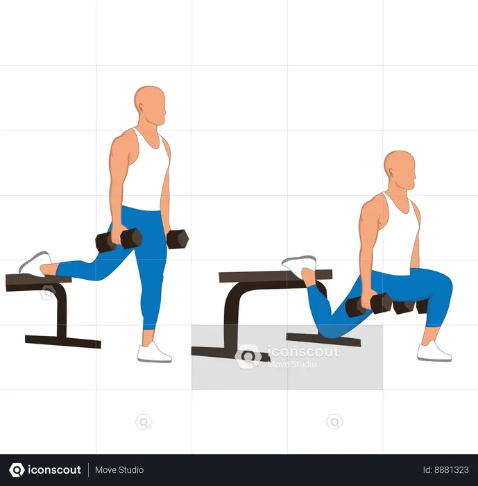 Fitness man doing leg press exercise.  Illustration