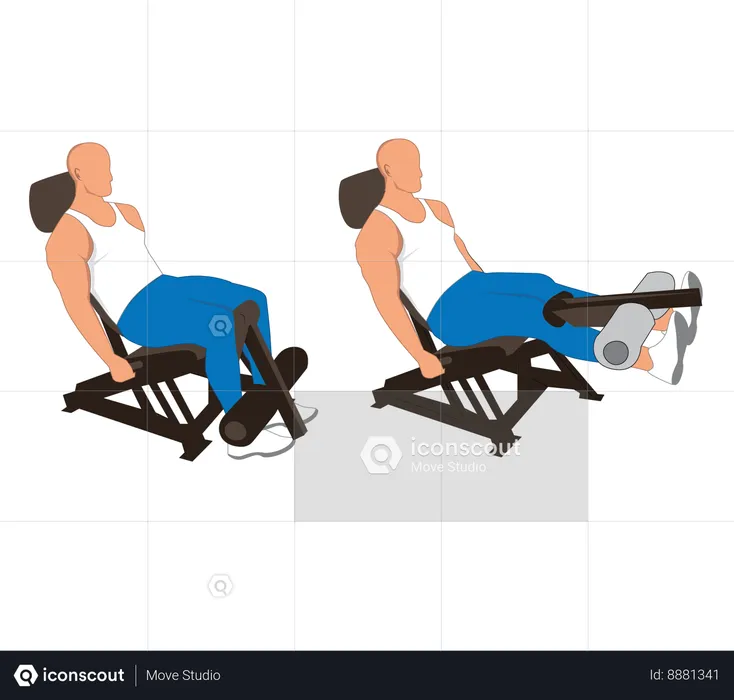 Fitness man doing leg press  Illustration