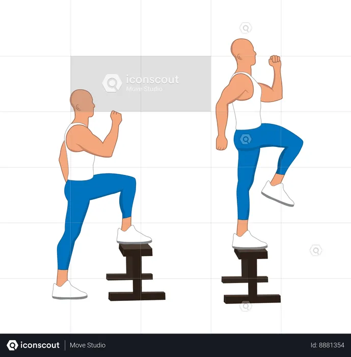 Fitness man doing leg raise  Illustration