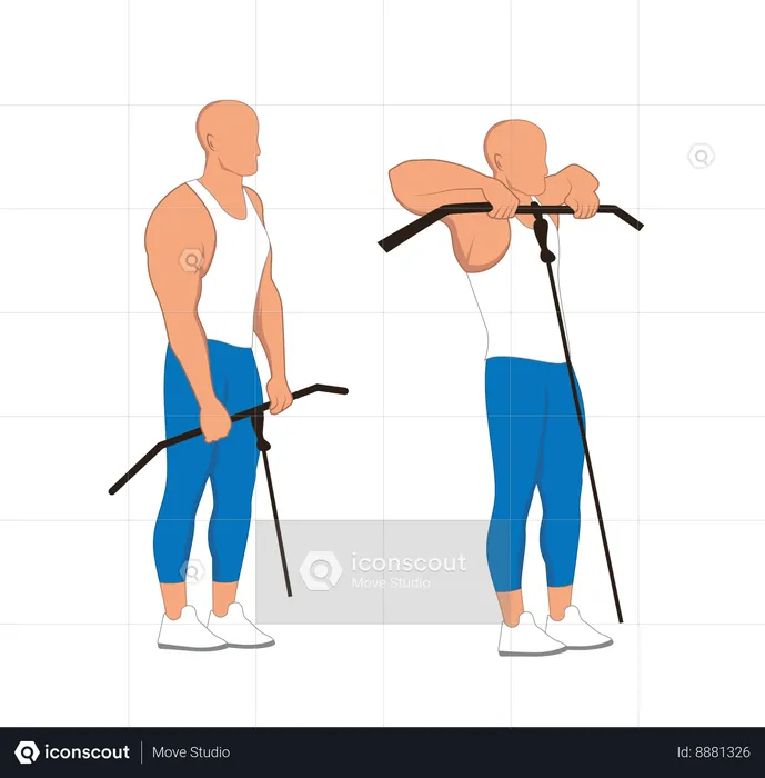 Fitness man doing shoulder excercise  Illustration