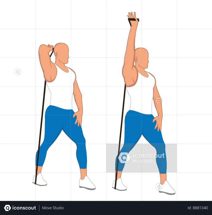 Fitness man doing single handed shoulder  Illustration