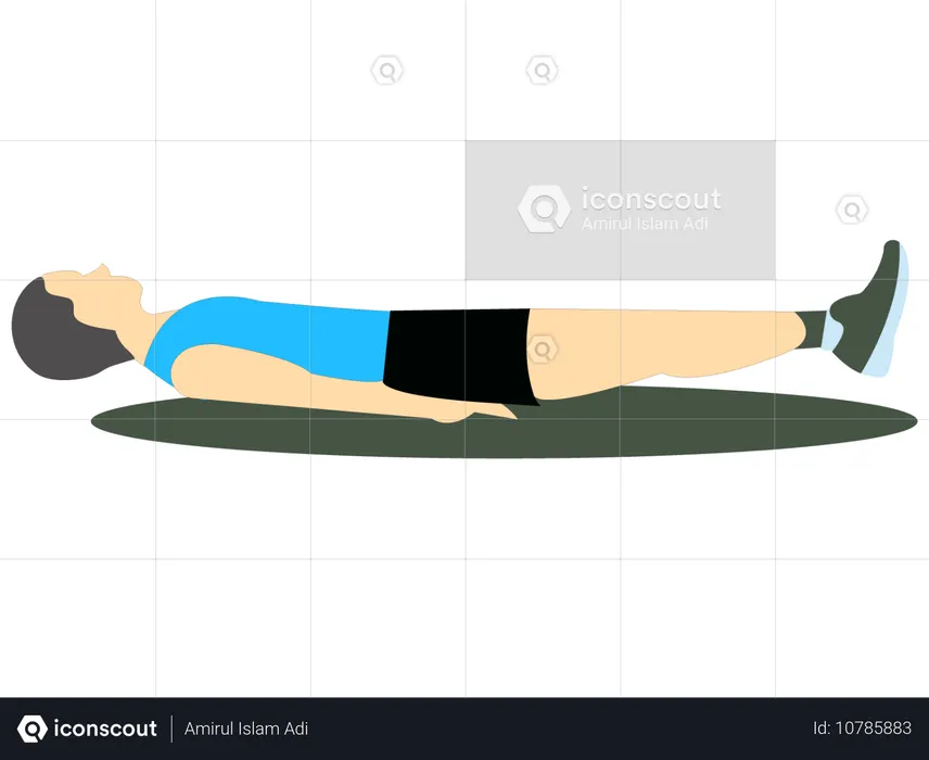 Fitness Man doing Yoga at home  Illustration