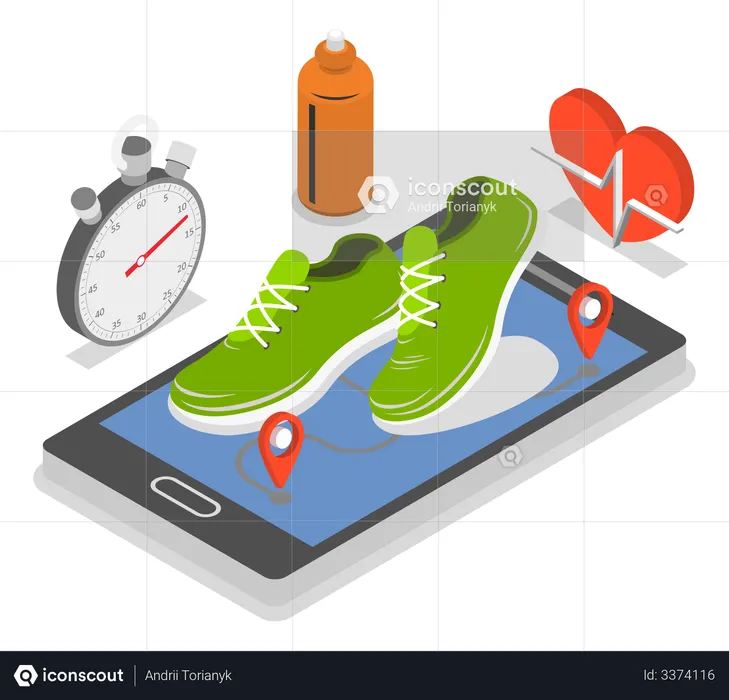 Fitness Mobile Application  Illustration