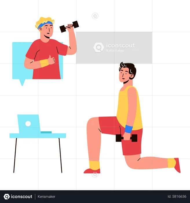 Fitness Online Course  Illustration