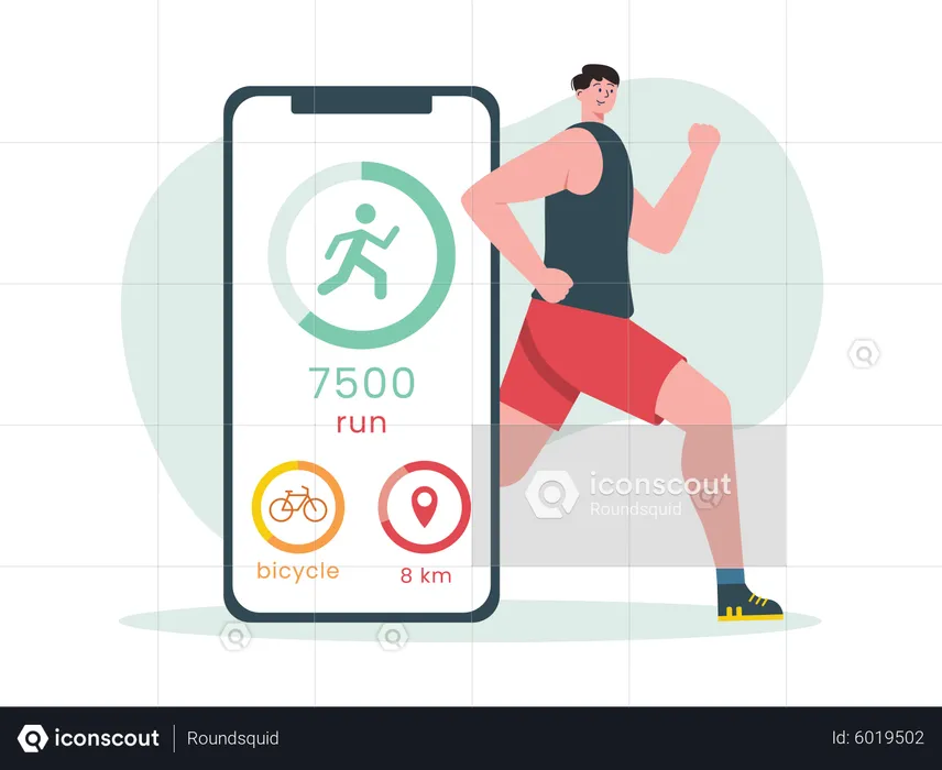 Fitness tracking app  Illustration