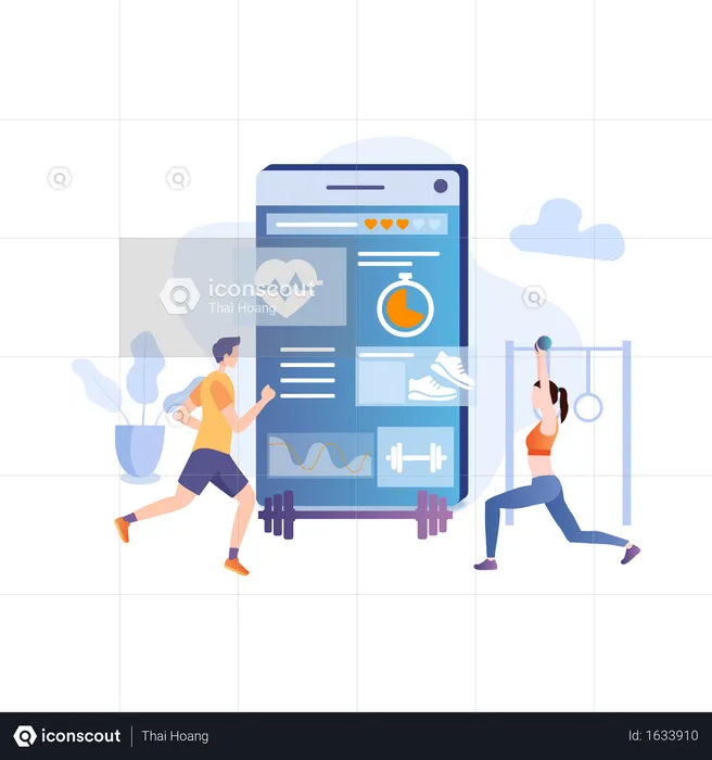 Fitness tracking application  Illustration